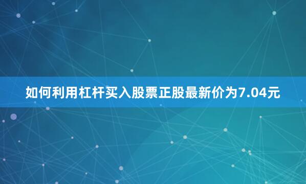 如何利用杠杆买入股票正股最新价为7.04元